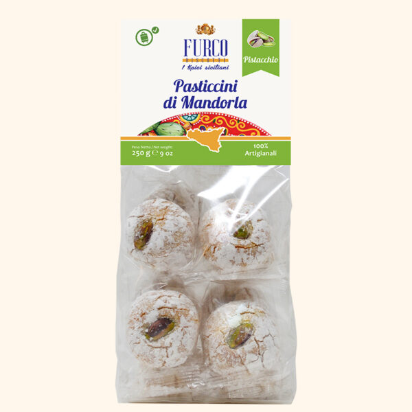 DOLCI DI MANDORLA AL " PISTACCHIO " GR. 250