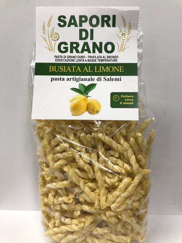 PASTA DI GRANO DURO " BUSIATA AL LIMONE " GR 500